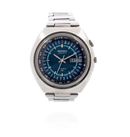Seiko calendario perpetuo in acciaio Acciaio. Ref.7006 6039. Quadrante blu...