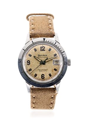 Bulova selfwinding in acciaio. Acciaio. Cassa n° 386-1, lunetta graduata,...