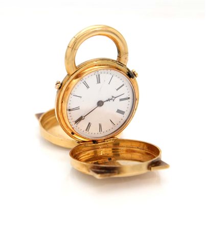 Baume, orologio da taschino in oro di forma a lucchetto doppia cassa Oro...
