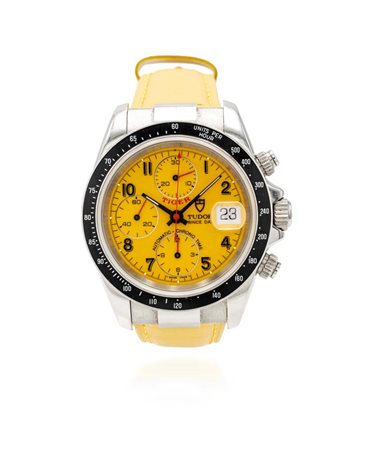 Tudor crono 79260 in acciaio Acciaio. Ref. 79260. Quadrante giallo ghiera...