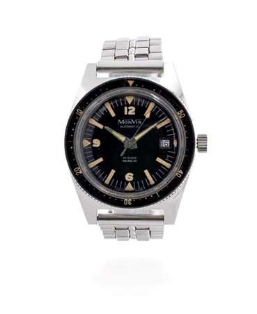 Diver Monvis in acciaio Acciaio. Cassa incablock. Ghiera bachelite Bracciale...