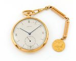 Zenith, orologio da tasca in oro con catena e custodia Oro giallo 750/000....