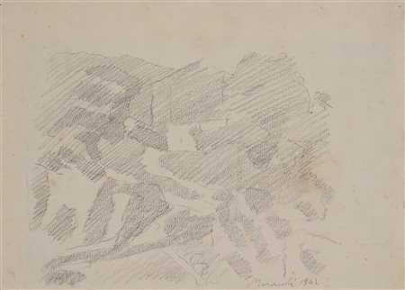 Giorgio Morandi (Bologna 1890 - 1964)  - Paesaggio, 1942
