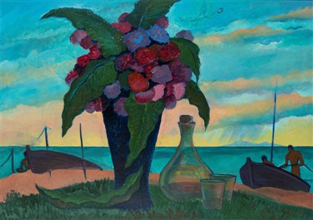 Thayaht (Firenze 1893 - Pietrasanta 1959)  - Paesaggio Tropicale, 1950