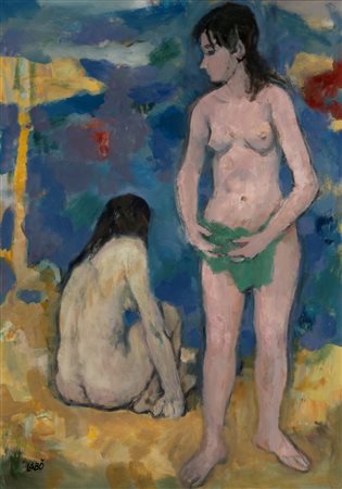 Savinio Labò (Milano 1899 - 1976)  - Figure al mare, 1970