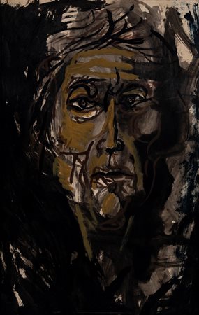 Renato Guttuso (Bagheria 1911 - Roma 1987)  - Ritratto di anziano, 1959
