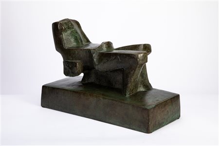 Mario Negri (Tirano 1916 - Milano 1987)  - Figura allungata - uomo seduto piccolo, 1967