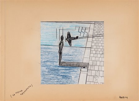 Franco Angeli (Roma 1935 - 1988)  - La piscina incantata