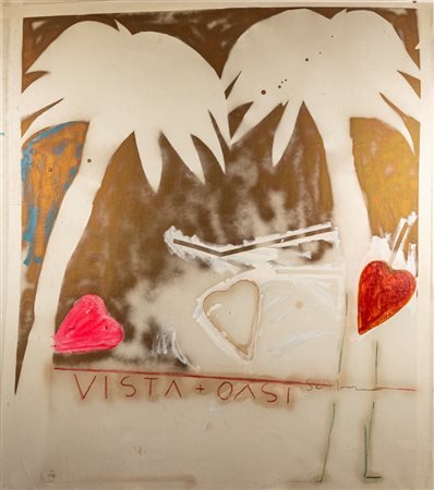 Mario Schifano (Homs 1934 - Roma 1998)  - Vista + Oasi, 1979/'81