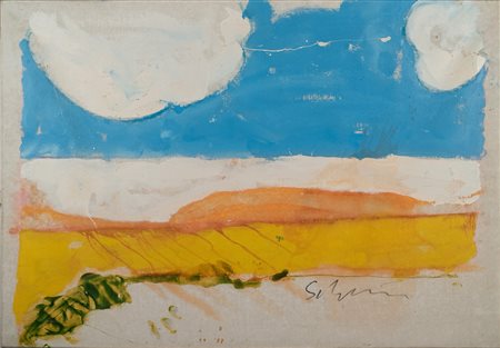 Mario Schifano (Homs 1934 - Roma 1998)  - Senza titolo (Paesaggio anemico), 1970/'73