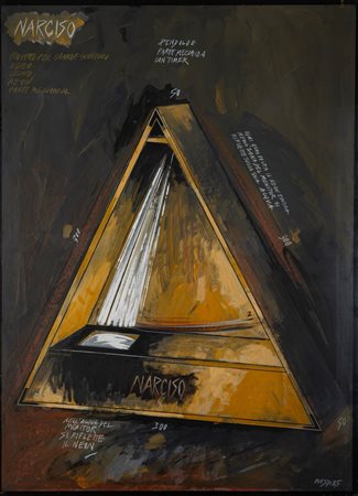 Fabrizio Plessi (Reggio Emilia 1940)  - Narciso, progetto per grande scultura, 1985