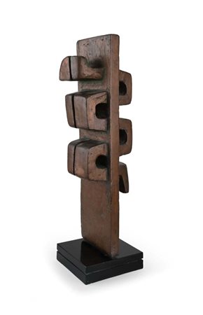 Salvatore Meli (Comiso 1929 - Roma 2011) Scultura in terracotta dipinta a...