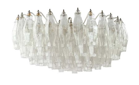 () Lampadario da soffitto con diffusori in vetro trasparente in stile...