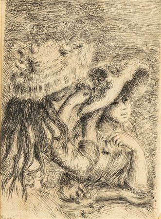 Pierre-Auguste Renoir (Limoges 25/2/41 - Cagnes-sur-Mer 3/12/1919) Le chapeau...