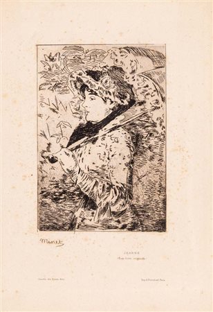 Edouard Manet (Parigi 1832 - Parigi 1883) Jeanne Incisione cm 28x20,4 circa...