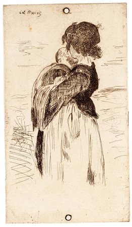 Edouard Manet (Parigi 1832 - Parigi 1883) La petite fille Incisione cm 45x31...