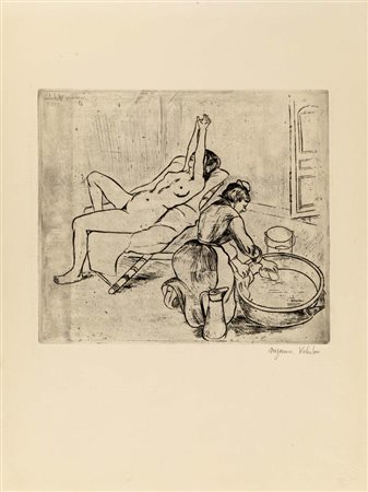 Suzanne Valadon (Bessines-sur-Gartempe 1865 - Parigi 1938) Adèle préparant le...