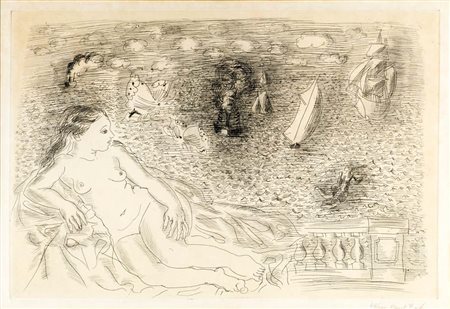 RAOUL DUFY (Le Havre 1877 - Forcalquier 1953) Bather before the sea Incisione...