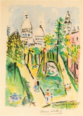 Maurice Utrillo (Parigi 26/12/1883 - Dax 5/11/1955) Montmatre (Place Saint...