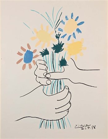 Pablo Picasso (dapres) (Malaga 25/10/1881 - Mougins 8/4/1973) Mazzo di fiori...