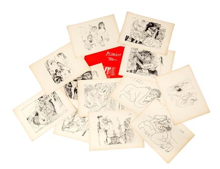 Pablo Picasso (Malaga 25/10/1881 - Mougins 8/4/1973) 12 disegni con gli...