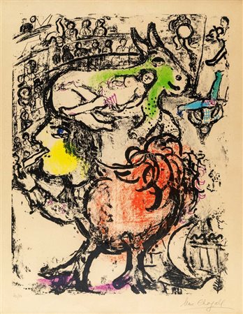 Marc Chagall (Lezna 1887 - San Paolo di Venza 1985) Pirouette au cirque...