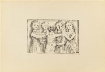 Massimo Campigli (Berlino 1895 - Saint-Tropez 1971) Non è lecito il pianto...