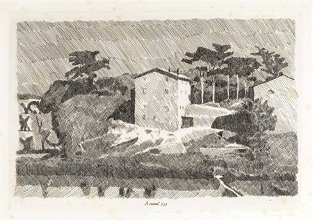 Giorgio Morandi (Bologna 1890 - Bologna 1964) Casa del campiaro a Grizzana...