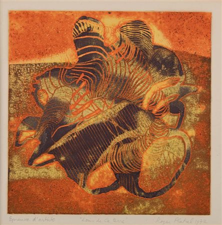 Roger Platiel (Paris 1934 - 1978) Loin de la terre Acquaforte/acquatinta...