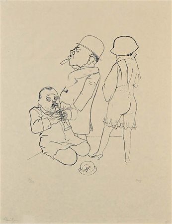 George Grosz (Berlino 1893 - Berlino 1959) Standchen Litografia cm 65x50 - in...