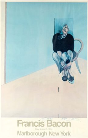 Francis Bacon (Dublino 1909 - Madrid 1992) Manifesto autografato della mostra...