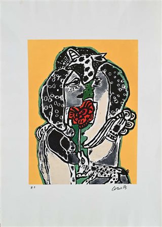 Guillaume Corneille (Liegi 1922 - Auver-Sur-Oise 2010) Amanti e colomba...