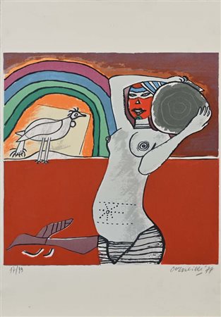 Guillaume Corneille (Liegi 1922 - Auver-Sur-Oise 2010) La ragazza con...