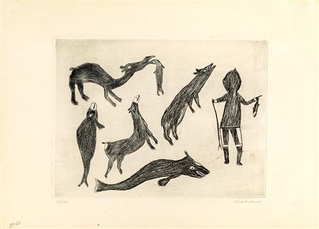 Kenojuak Ashevak (Baffin Island 1927 - Kinngait 2013) Untitled Incisione...