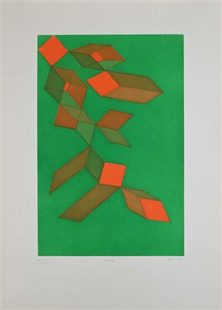 Achille Perilli (Roma 1927 - Orvieto 2021) Vedra acquaforte/acquatinta cm...