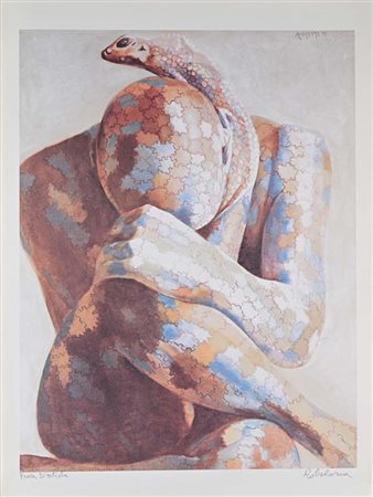 Rabarama (Roma 1969) Figura Serigrafia cm 90x67 1997 Firma e data in lastra...