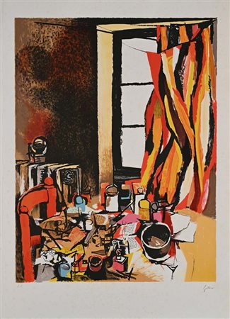 Renato Guttuso (Bagheria 1911 - Roma 1987) Lo studio del pittore...