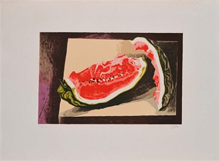 Renato Guttuso (Bagheria 1911 - Roma 1987) L'anguria Litografia cm 56x76...