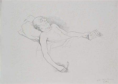 Renato Guttuso (Bagheria 1911 - Roma 1987) Omaggio a Pablo Neruda Litografia...