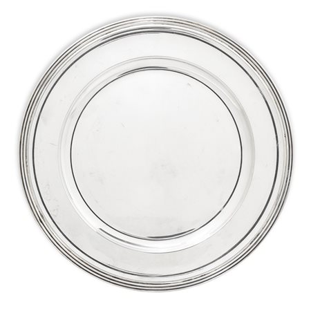 Vassoio rotondo in argento 800