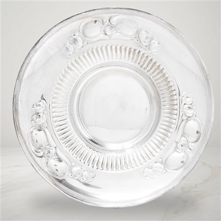 Piatto in argento 800 con decoro a rose