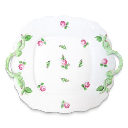 Herend  Hungary (Herend 1826)  - Vassoio quadrato con motivo decorativo "Rosa di Vienna"