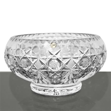BOWL IN CRISTALLO DI BOEMIA INTAGLIATO CON STELLE