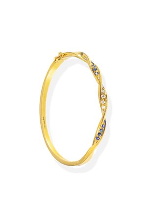 DAMIANI Bracciale rigido in oro giallo, firmato "Damiani", sommità a torchon...