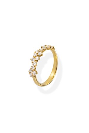 ANELLO in oro giallo, sommità con diamanti taglio brillante per totali ct...