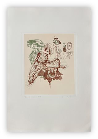 GIUSEPPE GUERRESCHI (1929-1985) - Donne (ieri e oggi), 1981