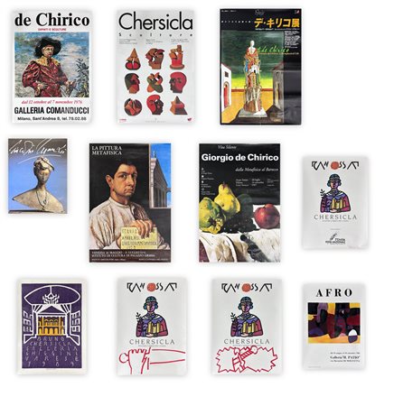 AUTORI VARI (CHERSICLA, DE CHIRICO, AFRO) Lotto unico composto da 13 manifesti...