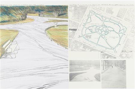 Christo and Jeanne- Claude, Wrapped Walk Ways, Project for St. Stephen's Green Park, Dublin 1983
