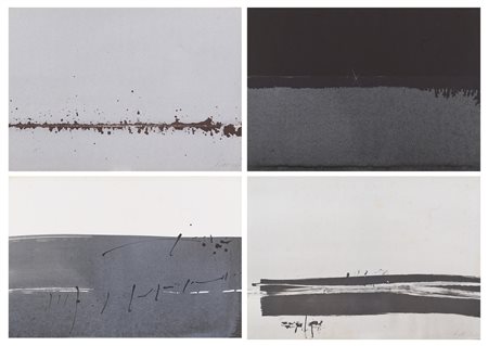 Jean Degottex, Cartella completa contenente 4 litografie su carta  
 
