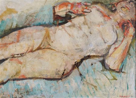 Fausto Pirandello, Nudo disteso 1954 c.a